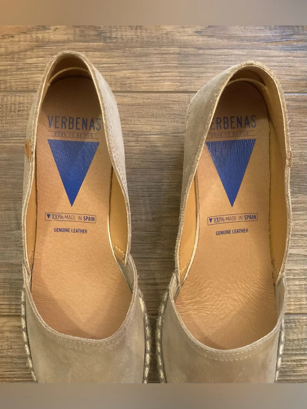 NWOT Verbenas Women’s Leather Espadrille Wedge Shoes